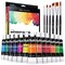 Ohuhu Acrylic Paint Set 16 Premium Quality Art Watercolors Painting Kit (12 ml, 0.42 oz.) with 6 Painting Brushes for Ar